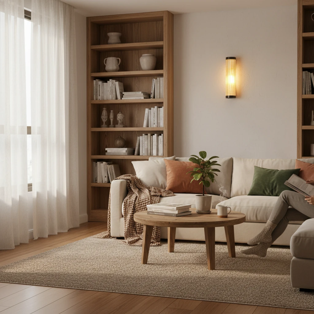 Escena de estilo de vida con montaje empotrado de porcelana