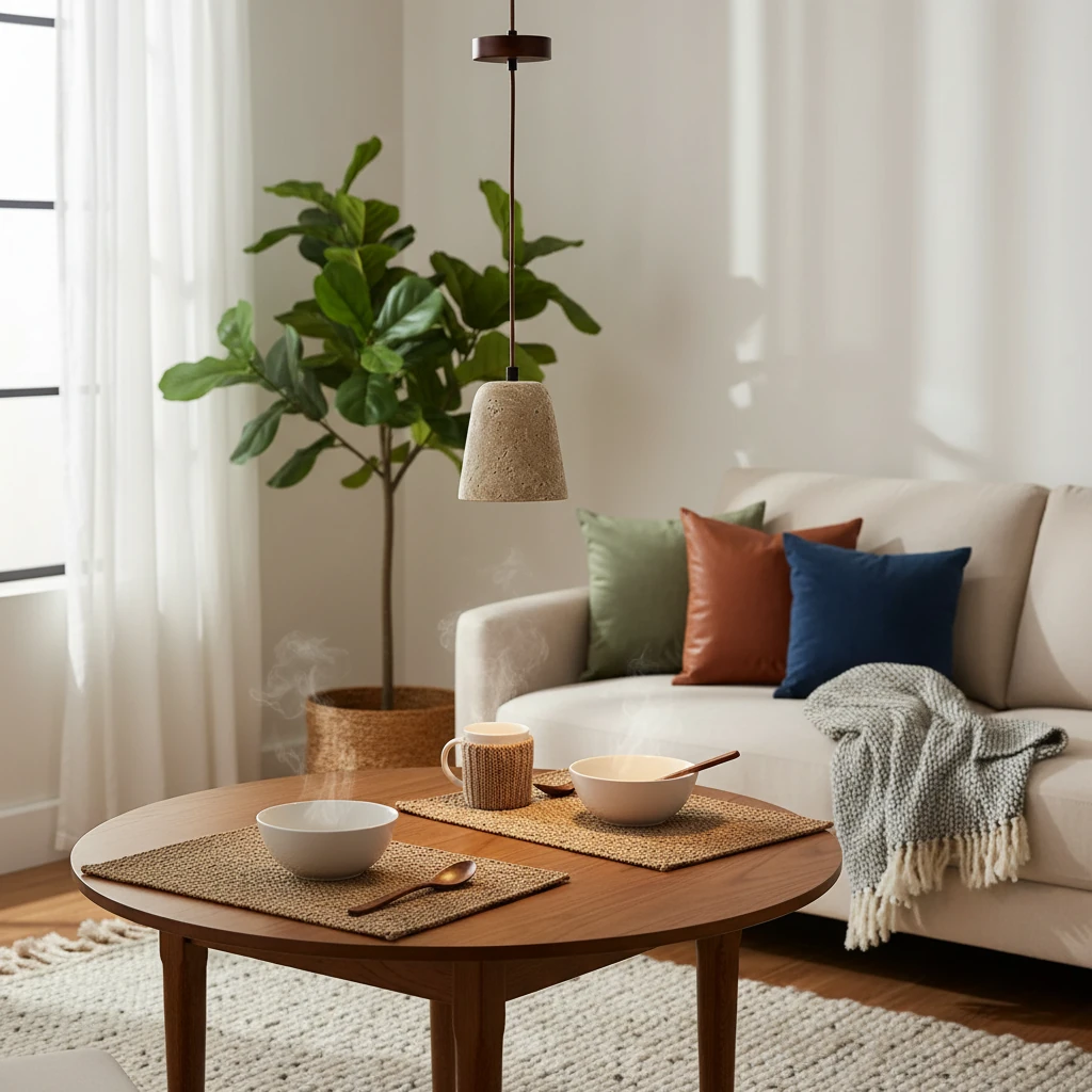Porcelain flush mount lifestyle scene