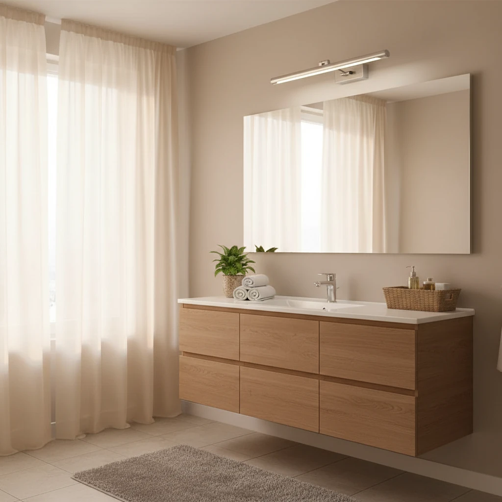 Escena de estilo de vida con montaje empotrado de porcelana