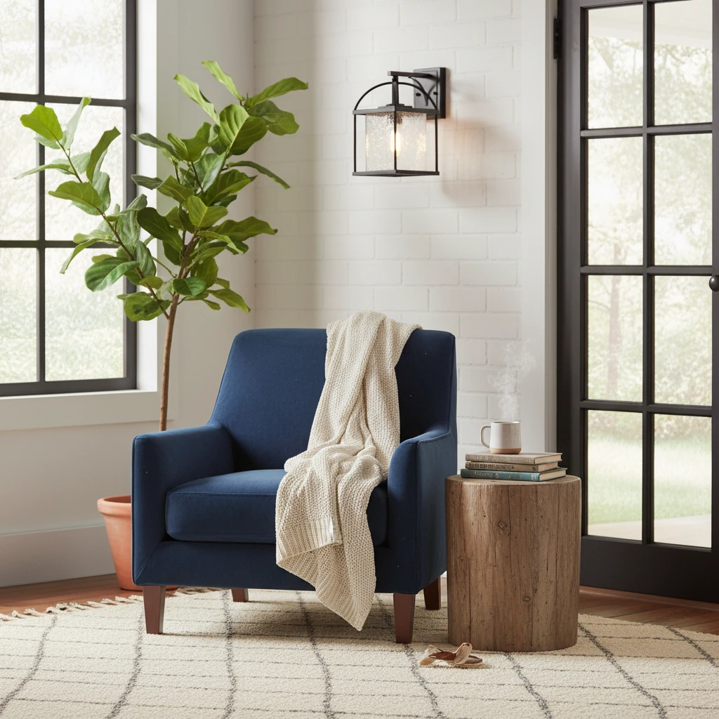 Porcelain flush mount lifestyle scene
