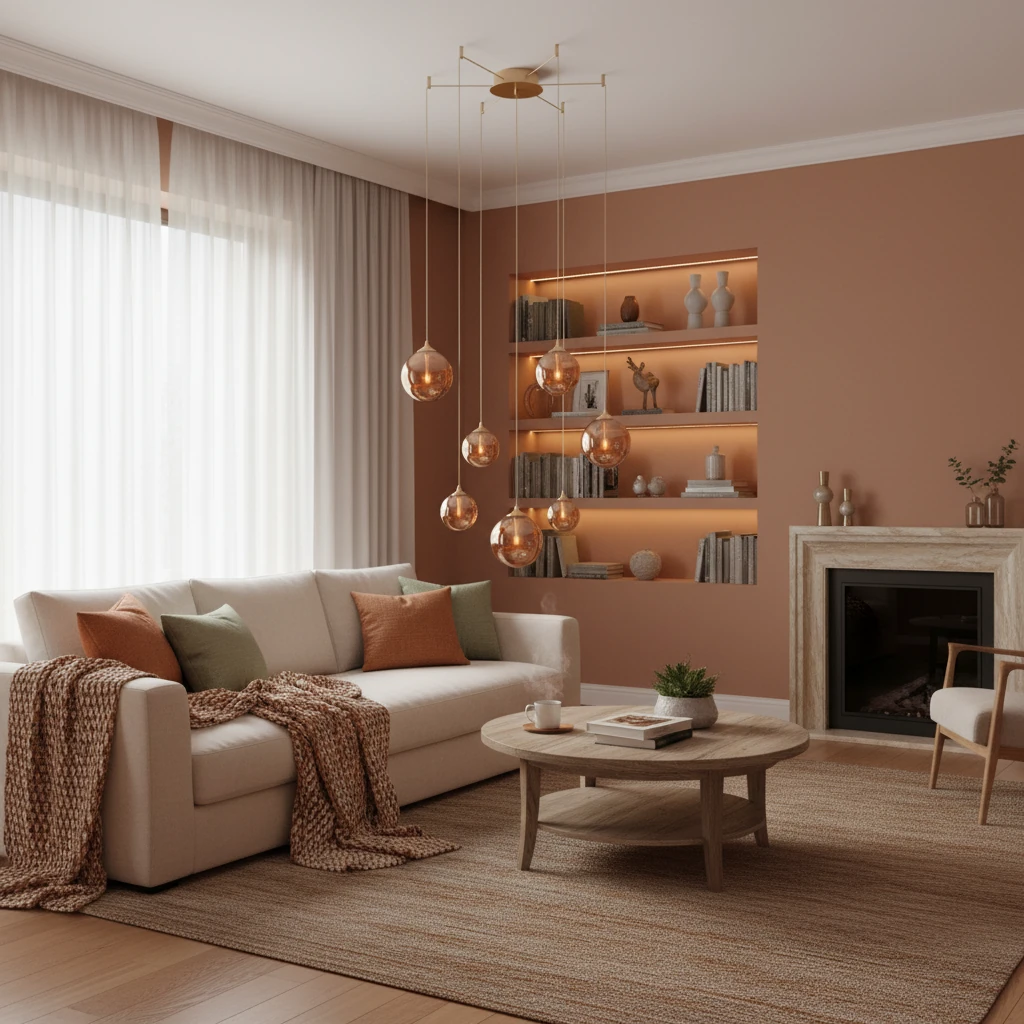 Escena de estilo de vida con montaje empotrado de porcelana