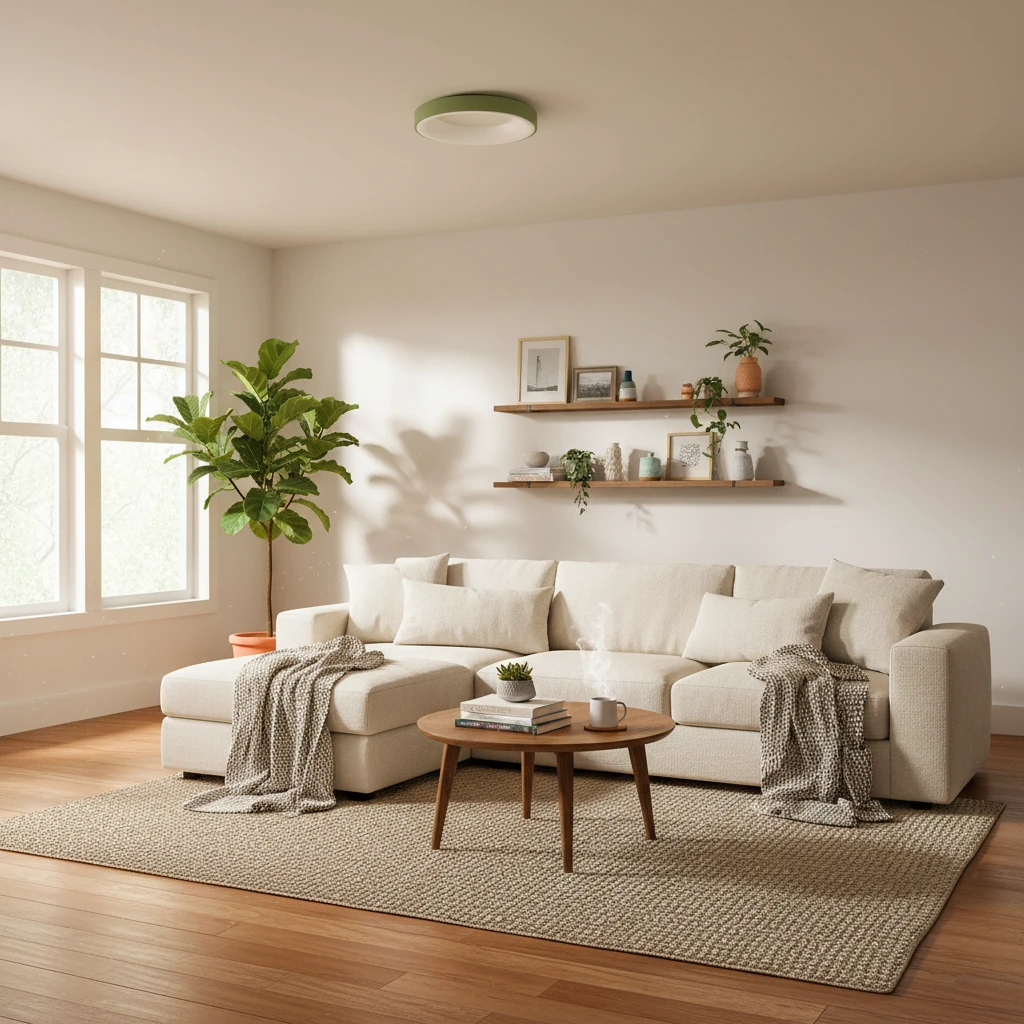 Porcelain flush mount lifestyle scene