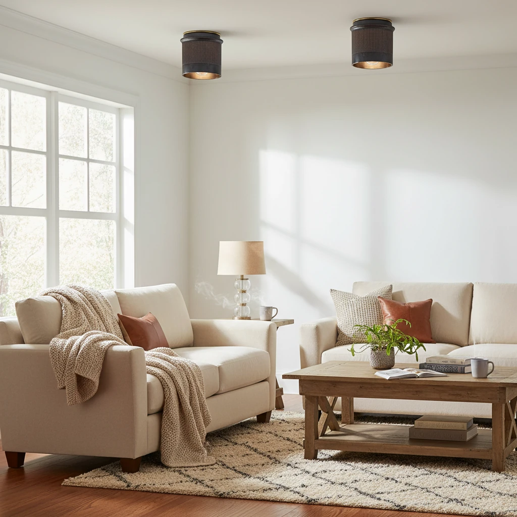 Porcelain flush mount lifestyle scene