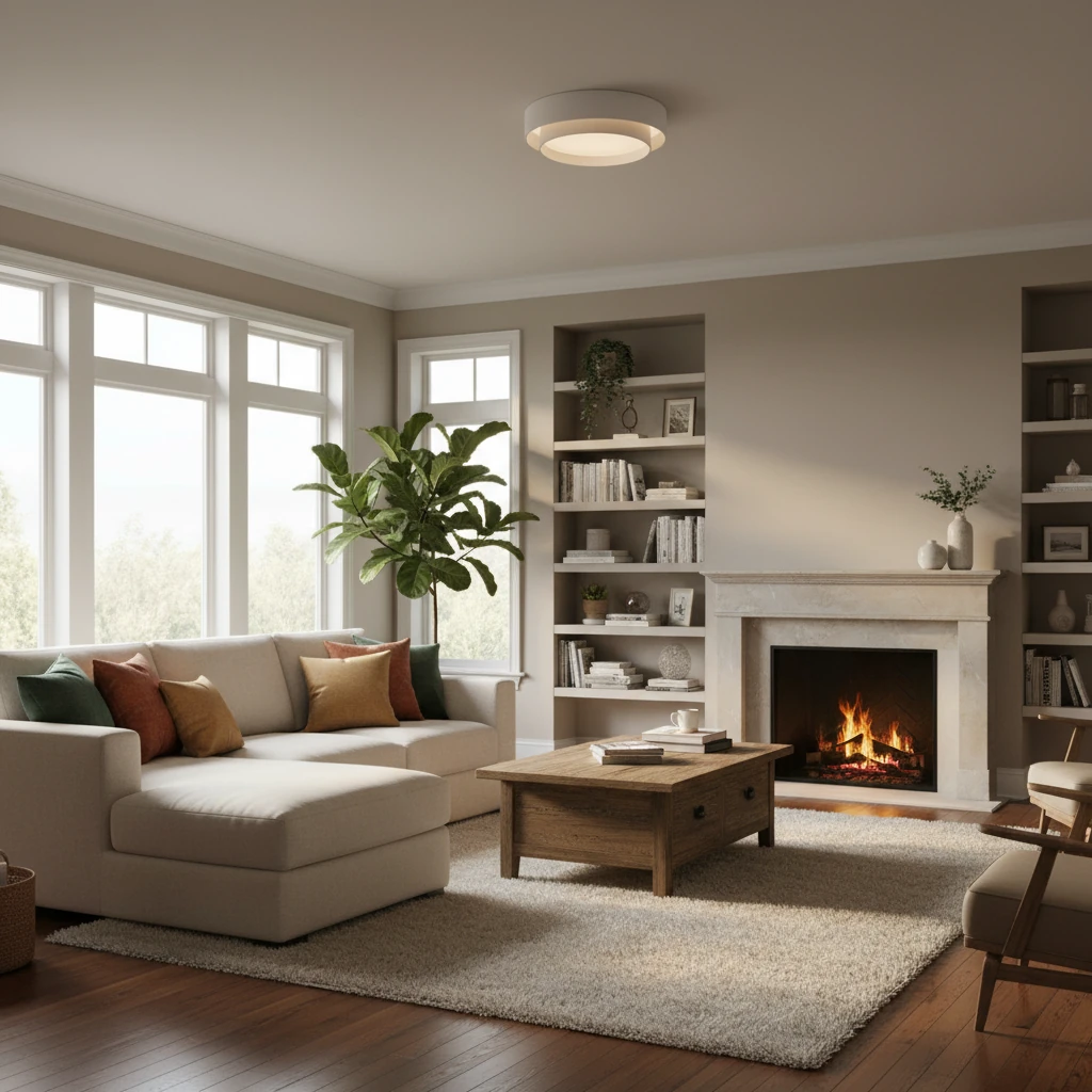 Porcelain flush mount lifestyle scene