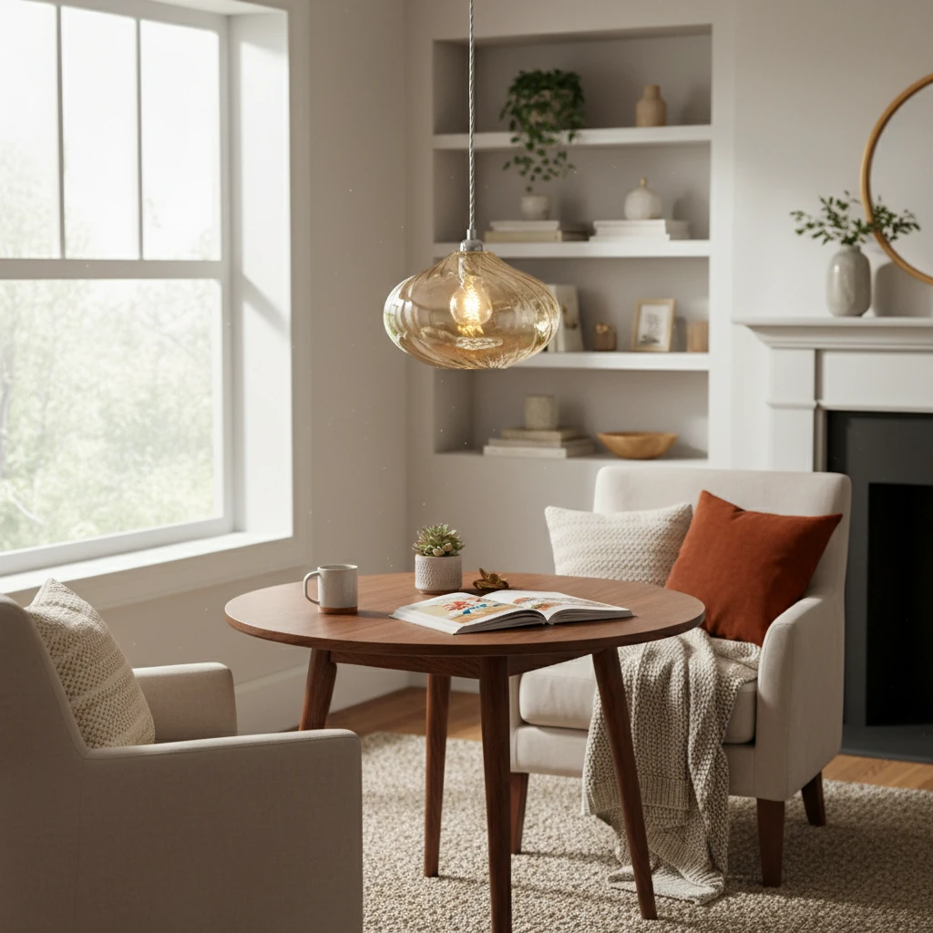 Porcelain flush mount lifestyle scene