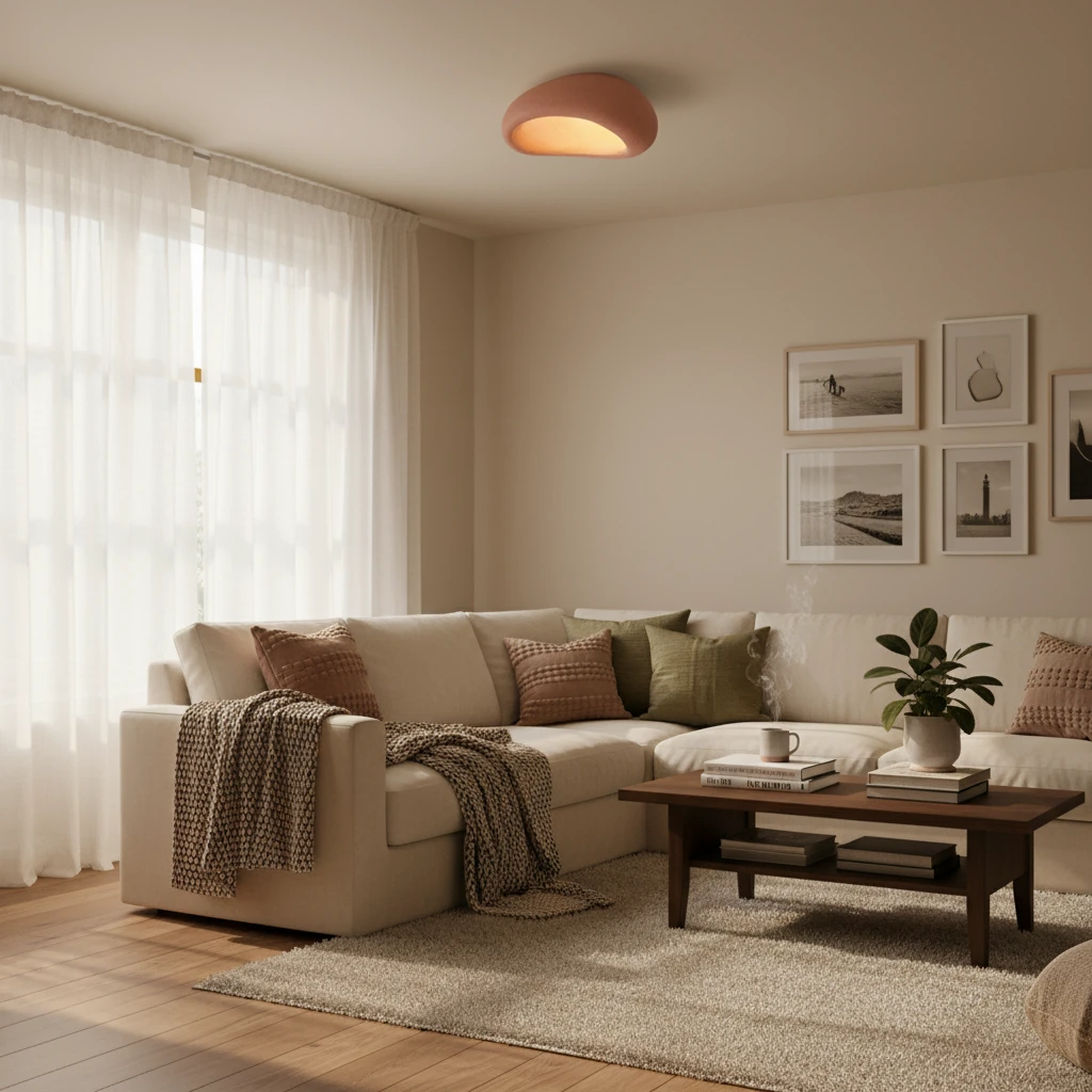 Porcelain flush mount lifestyle scene