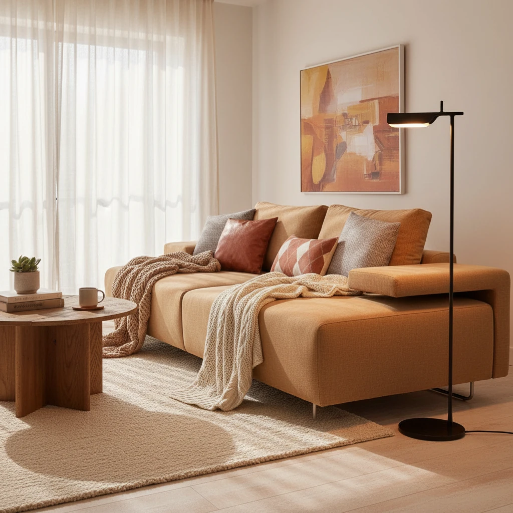 Escena de estilo de vida con montaje empotrado de porcelana