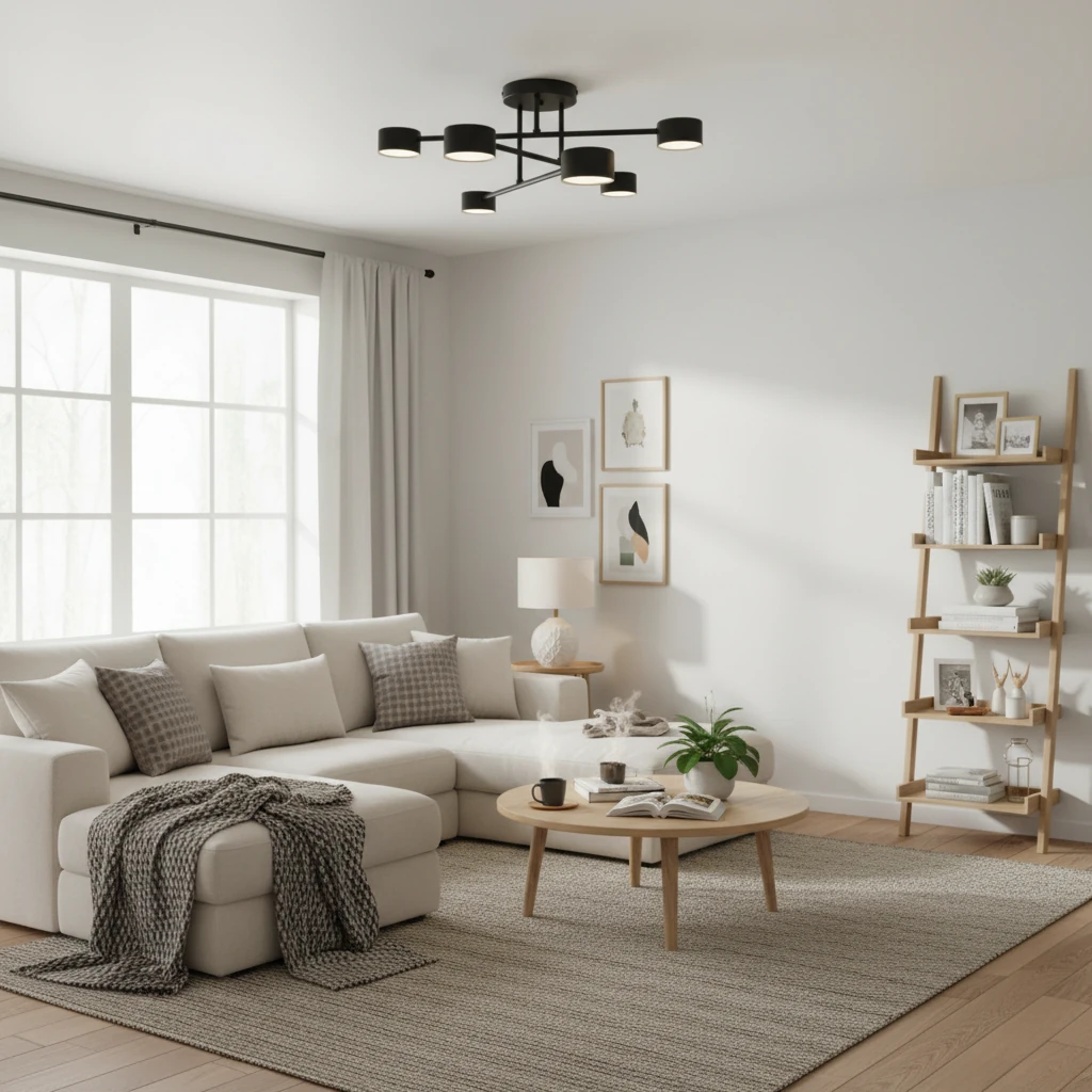 Porseleinen plafondlamp, lifestyle scène