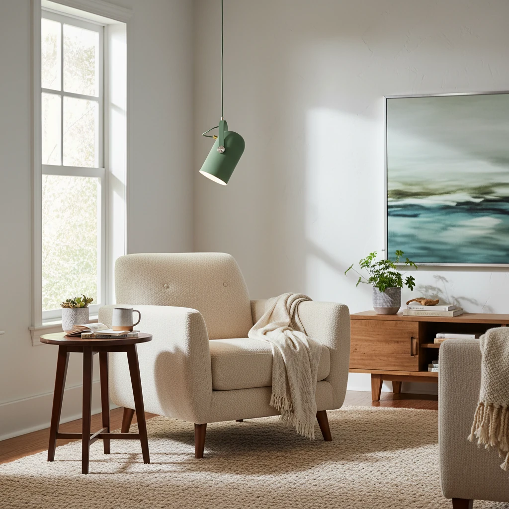 Porcelain flush mount lifestyle scene