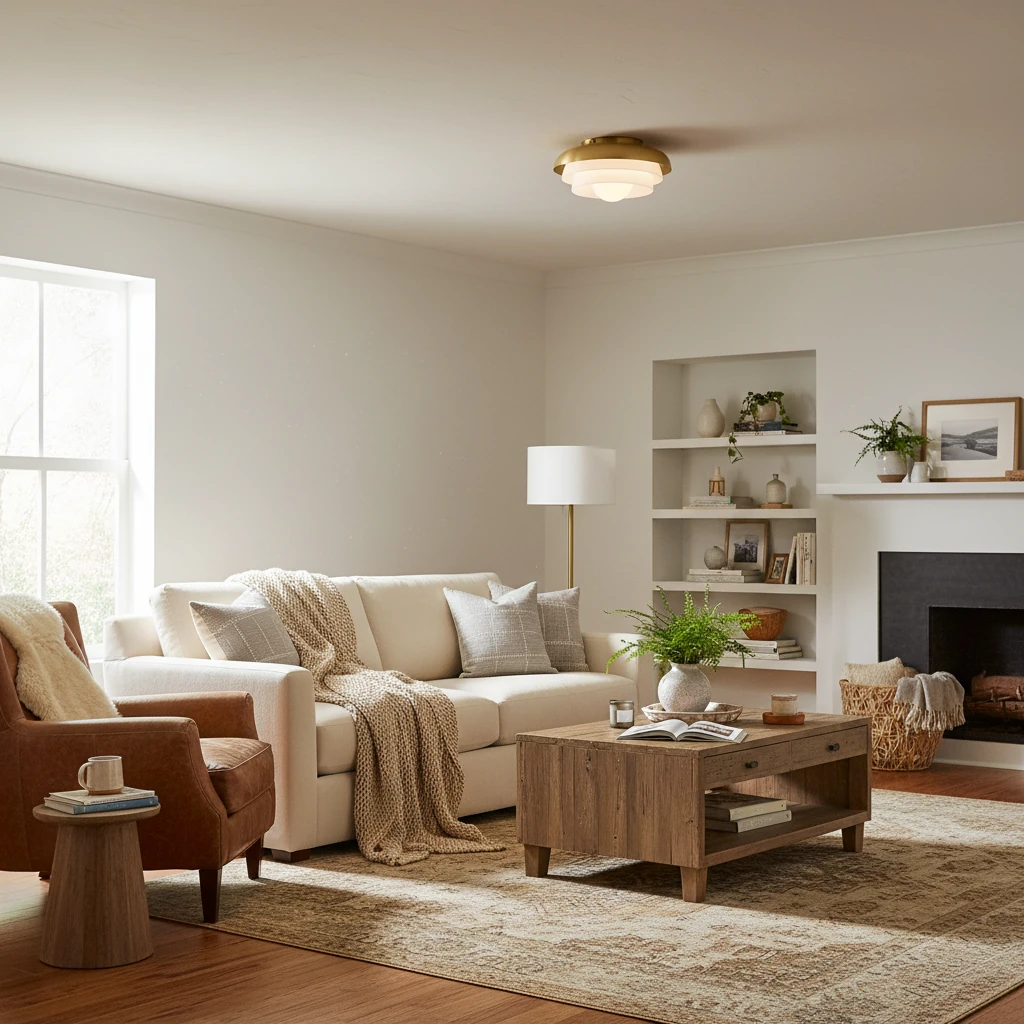 Porcelain flush mount lifestyle scene
