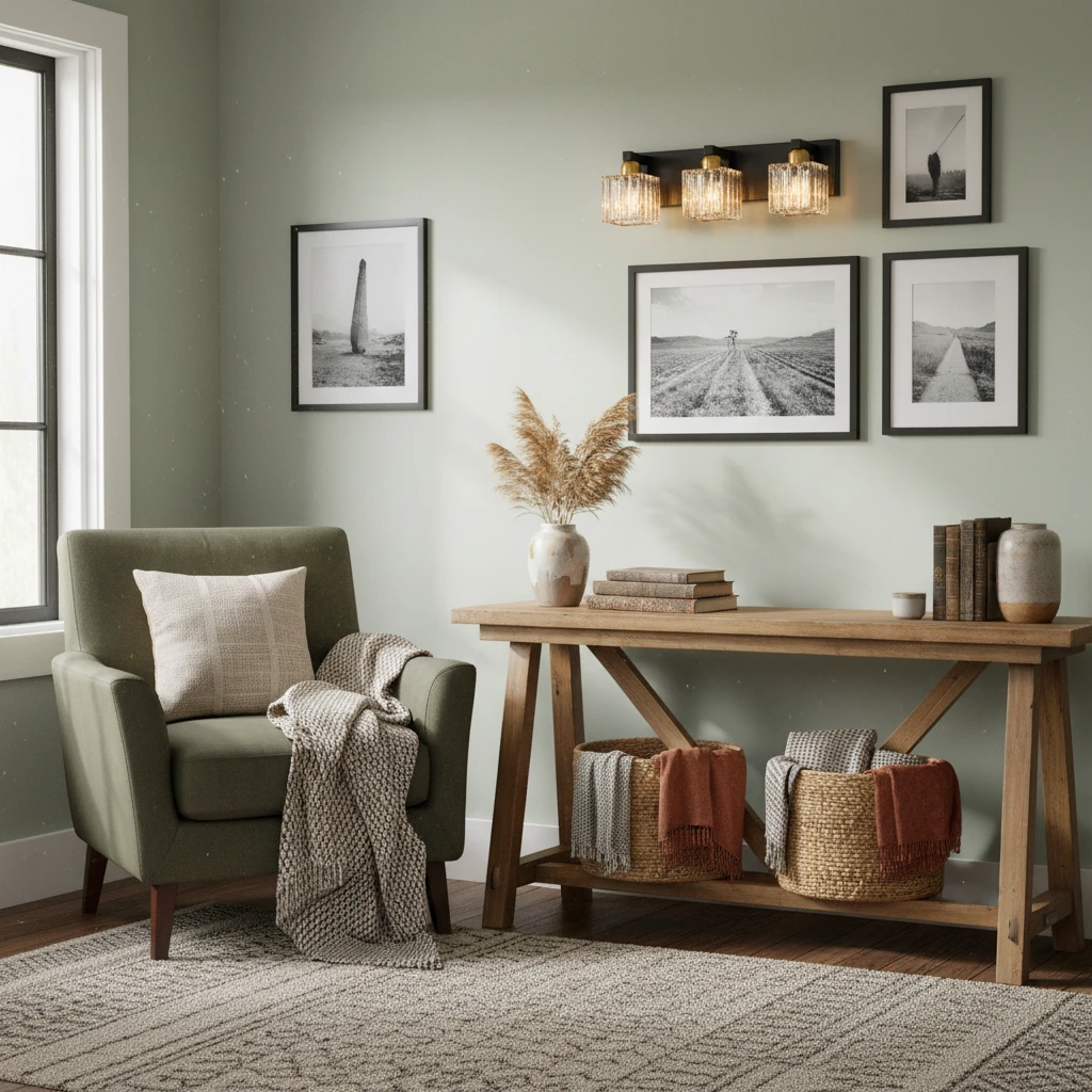 Escena de estilo de vida con montaje empotrado de porcelana
