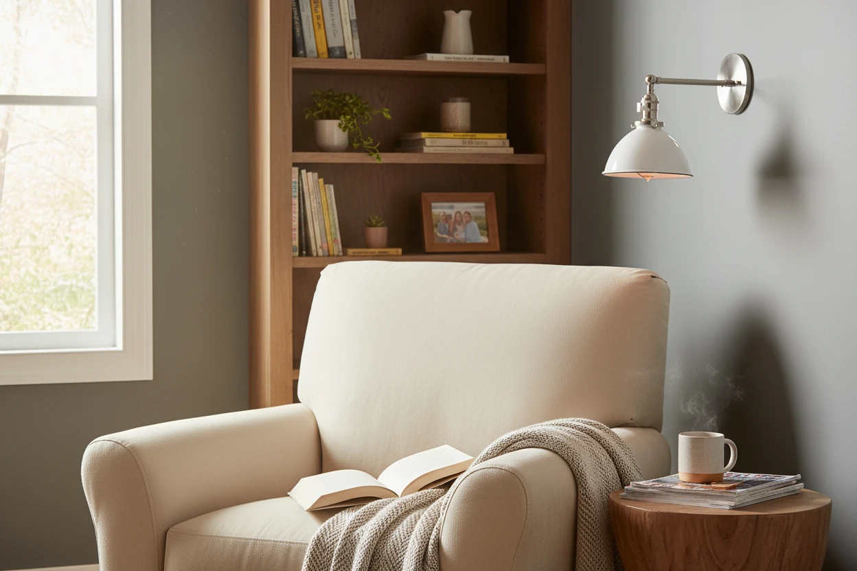 Porcelain flush mount lifestyle scene