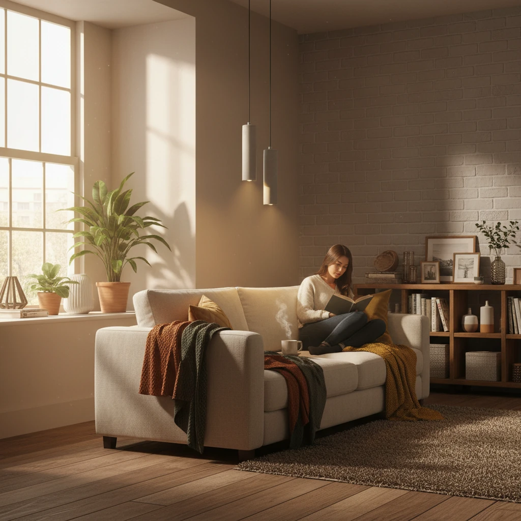 Escena de estilo de vida con montaje empotrado de porcelana