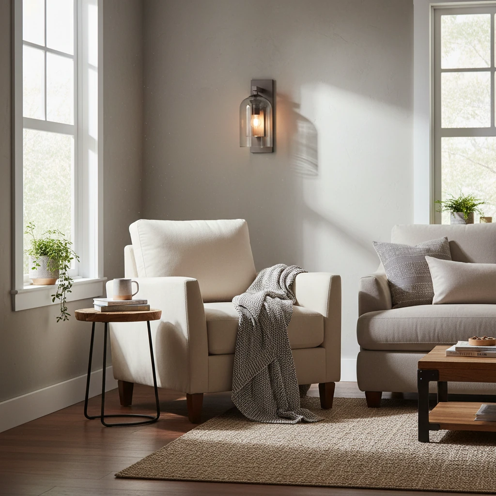 Porcelain flush mount lifestyle scene