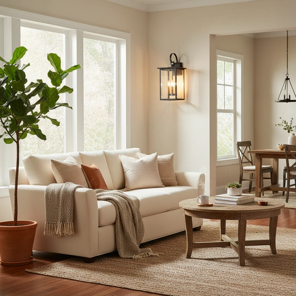 Porcelain flush mount lifestyle scene