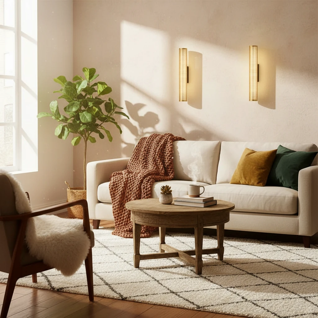 Escena de estilo de vida con montaje empotrado de porcelana
