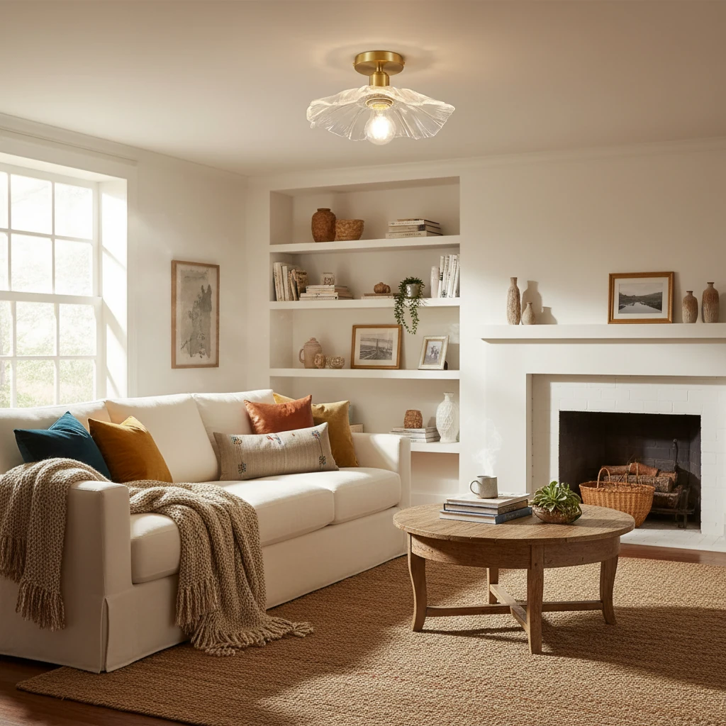 Porcelain flush mount lifestyle scene
