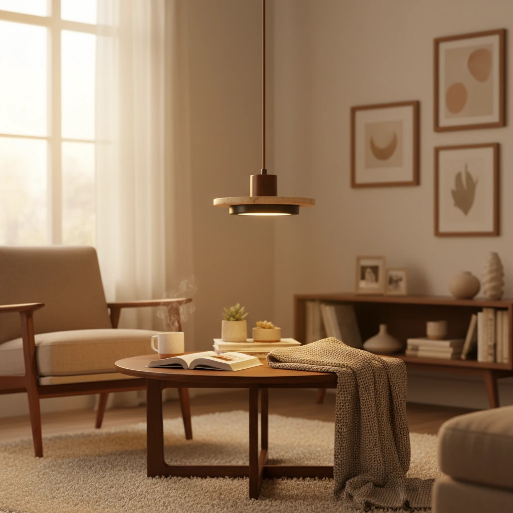 Porseleinen plafondlamp, lifestyle scène