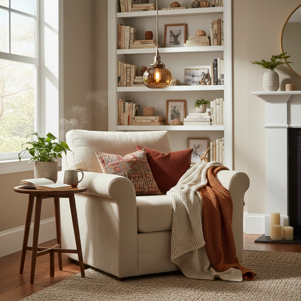 Escena de estilo de vida con montaje empotrado de porcelana