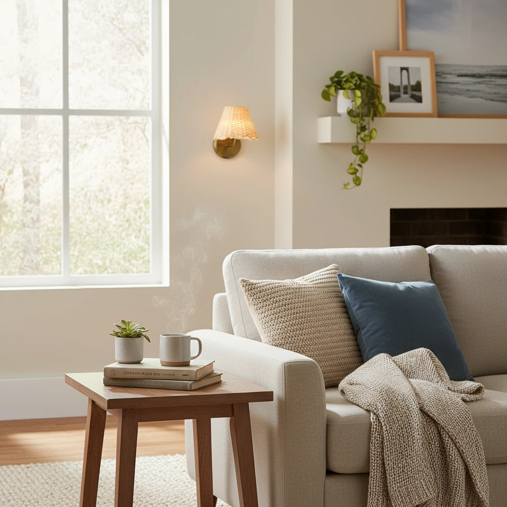 Porcelain flush mount lifestyle scene