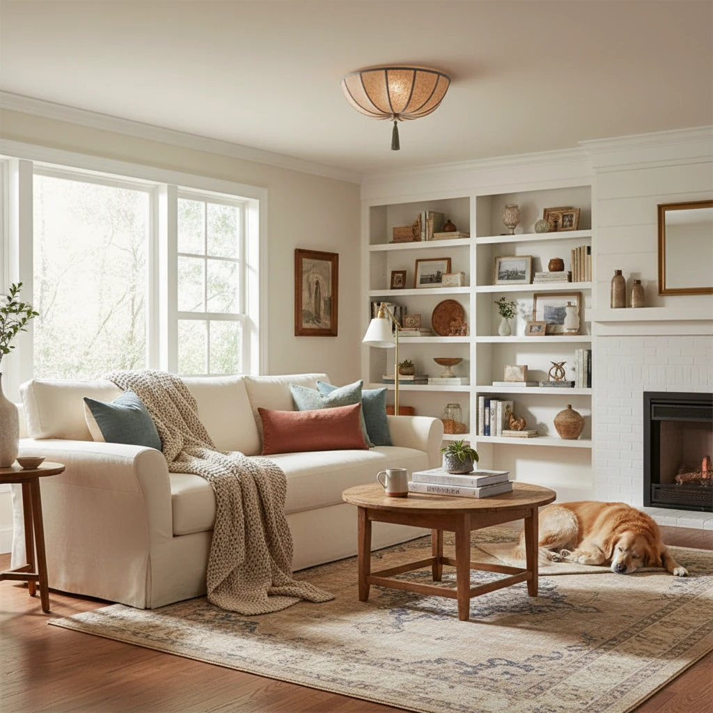 Porcelain flush mount lifestyle scene