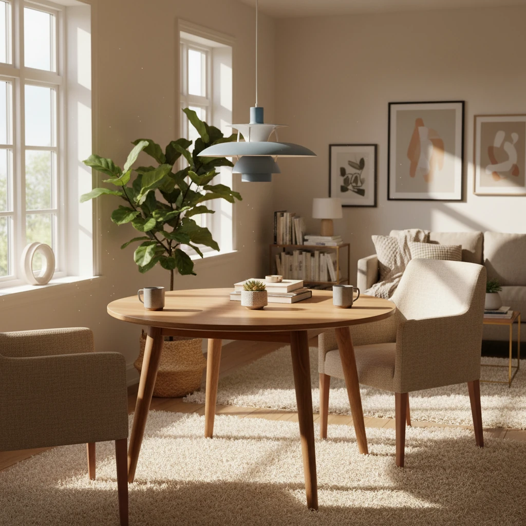 Porseleinen plafondlamp, lifestyle scène