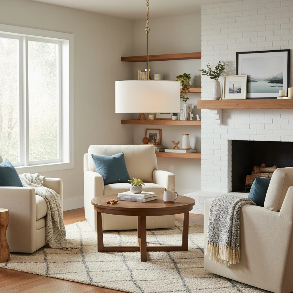 Porcelain flush mount lifestyle scene