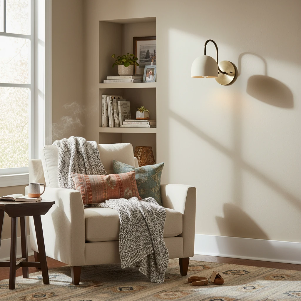 Escena de estilo de vida con montaje empotrado de porcelana