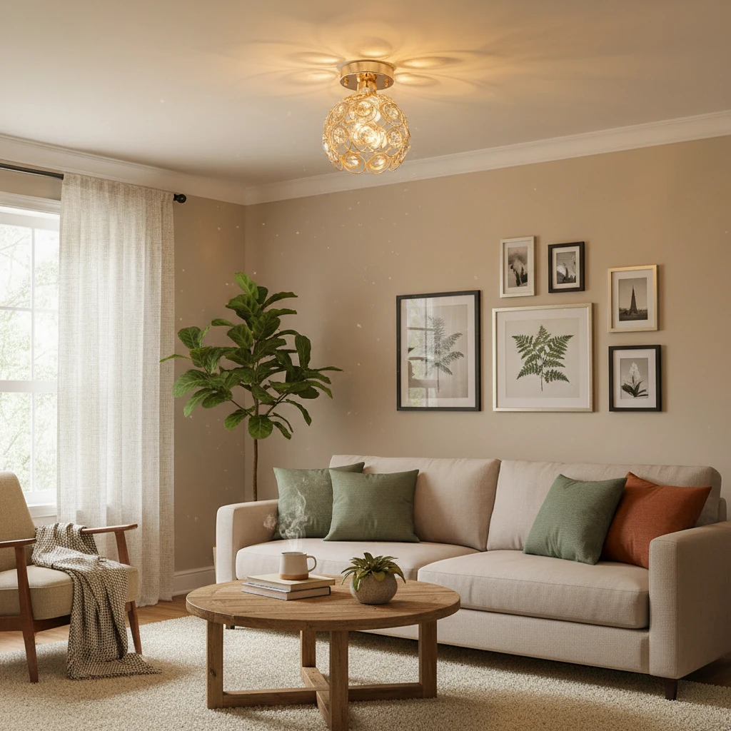 Porcelain flush mount lifestyle scene