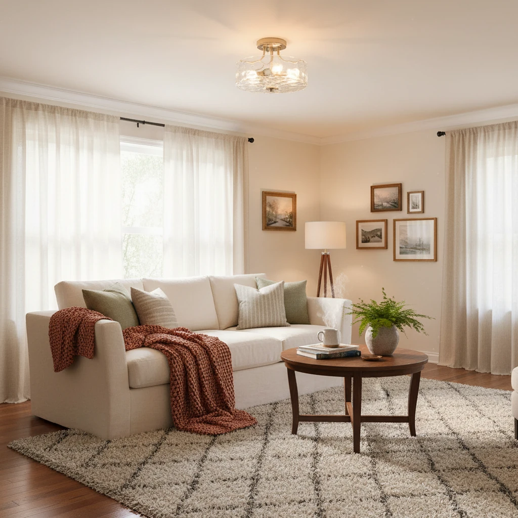 Porcelain flush mount lifestyle scene