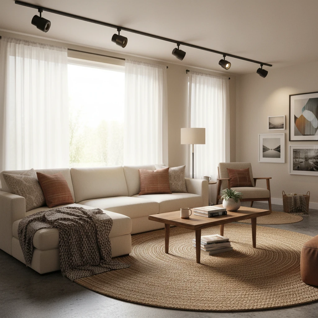 Escena de estilo de vida con montaje empotrado de porcelana