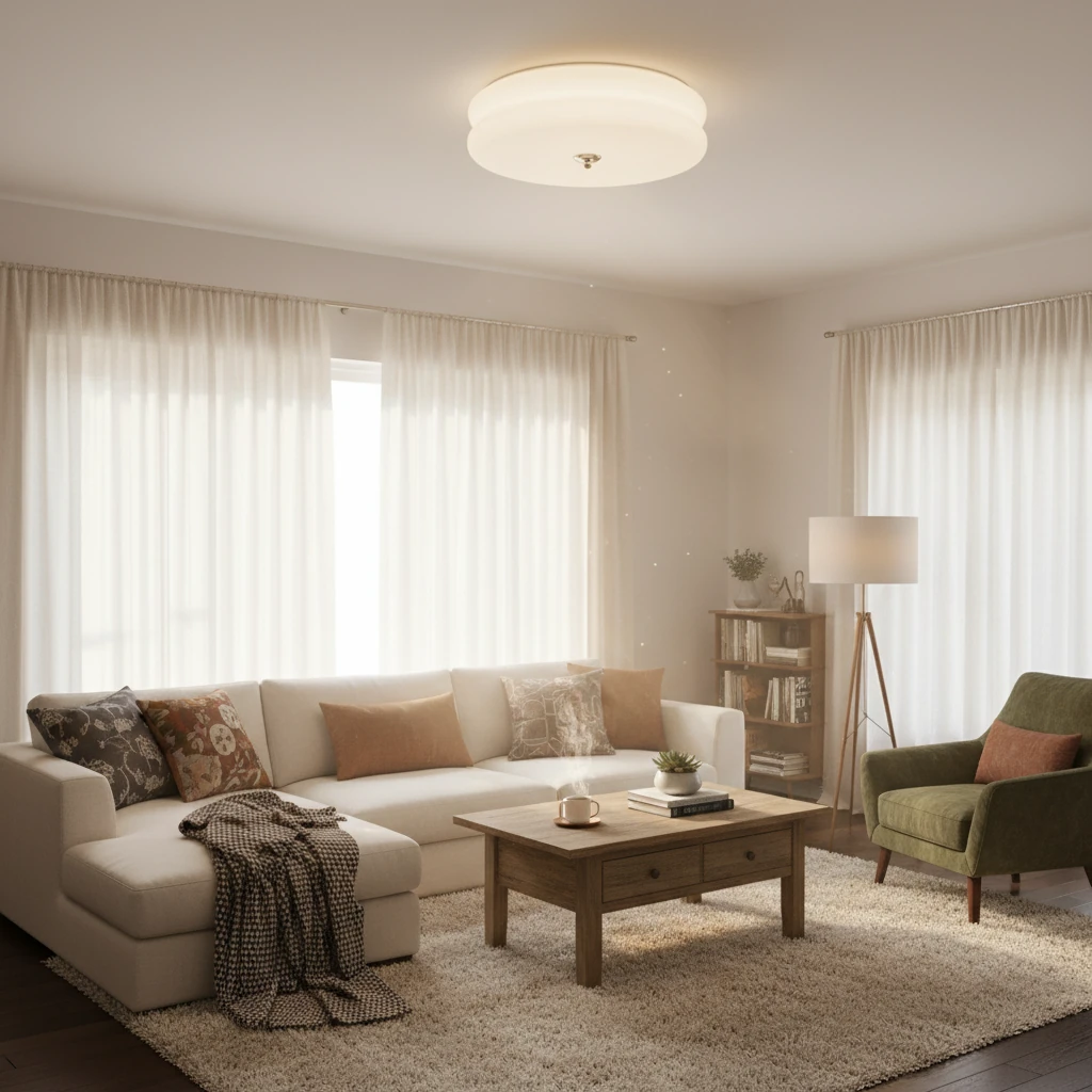 Porcelain flush mount lifestyle scene