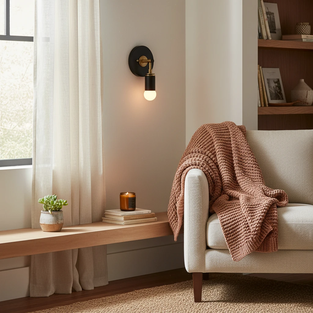Escena de estilo de vida con montaje empotrado de porcelana