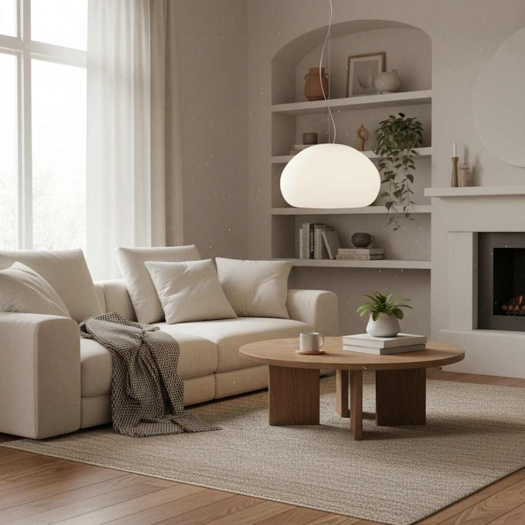 Porseleinen plafondlamp, lifestyle scène