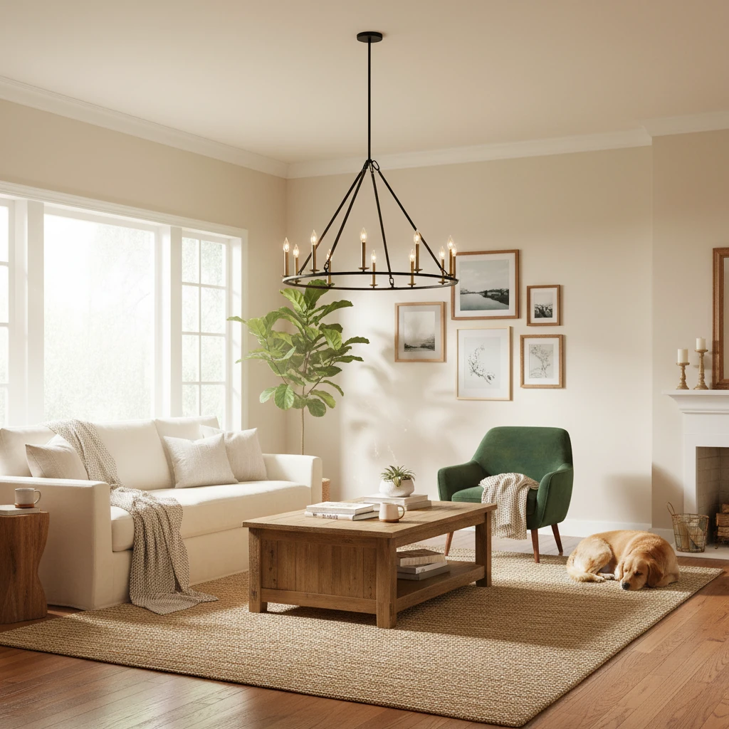 Porcelain flush mount lifestyle scene