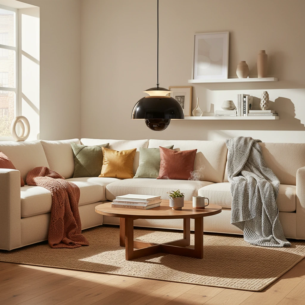 Escena de estilo de vida con montaje empotrado de porcelana