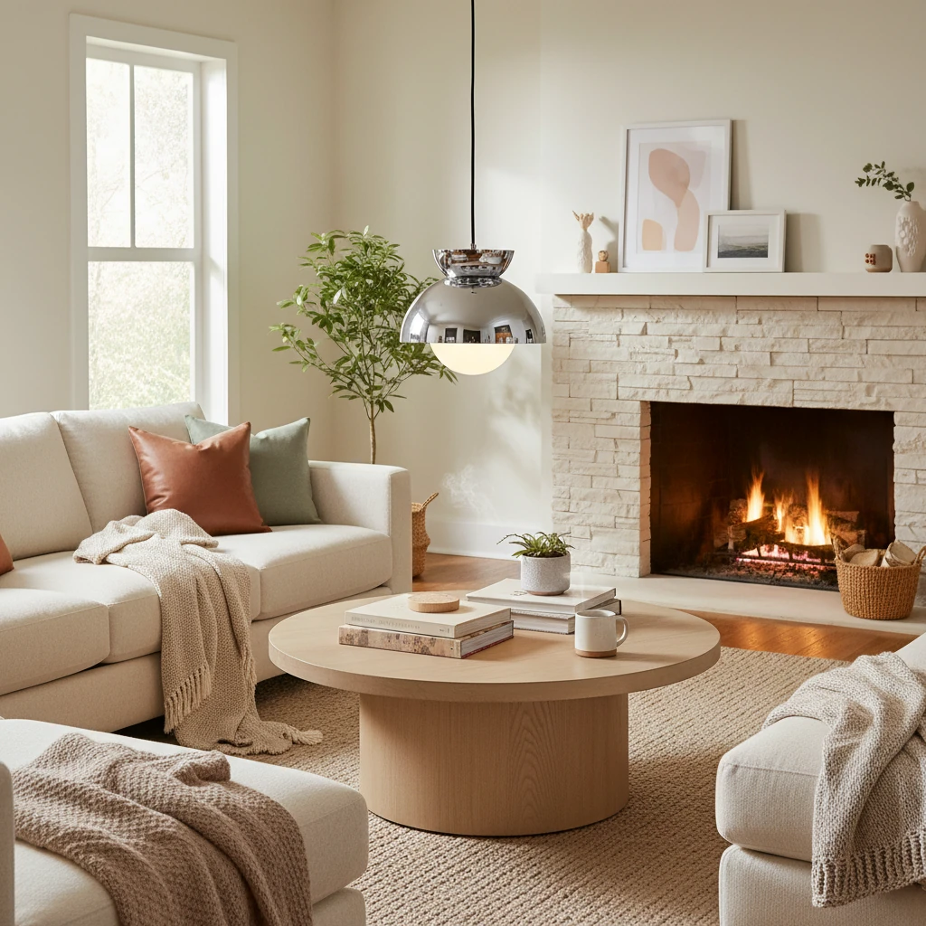Porseleinen plafondlamp, lifestyle scène