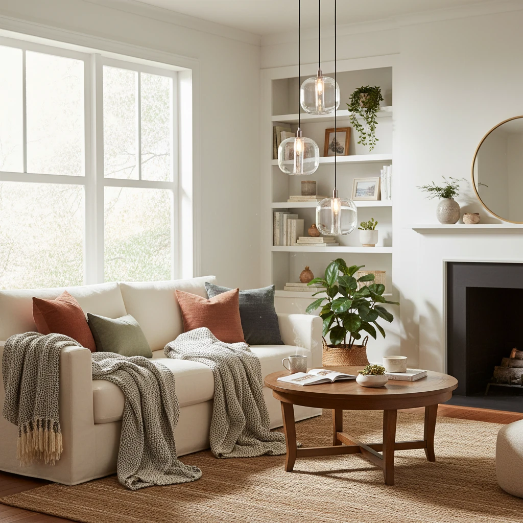 Luminária de porcelana embutida para decoração de ambientes.