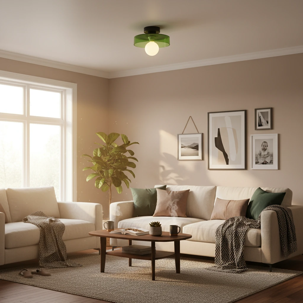 Porcelain flush mount lifestyle scene