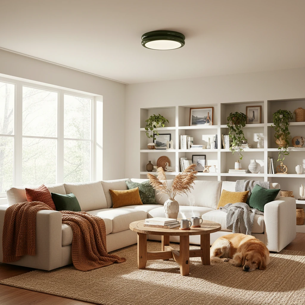 Porcelain flush mount lifestyle scene