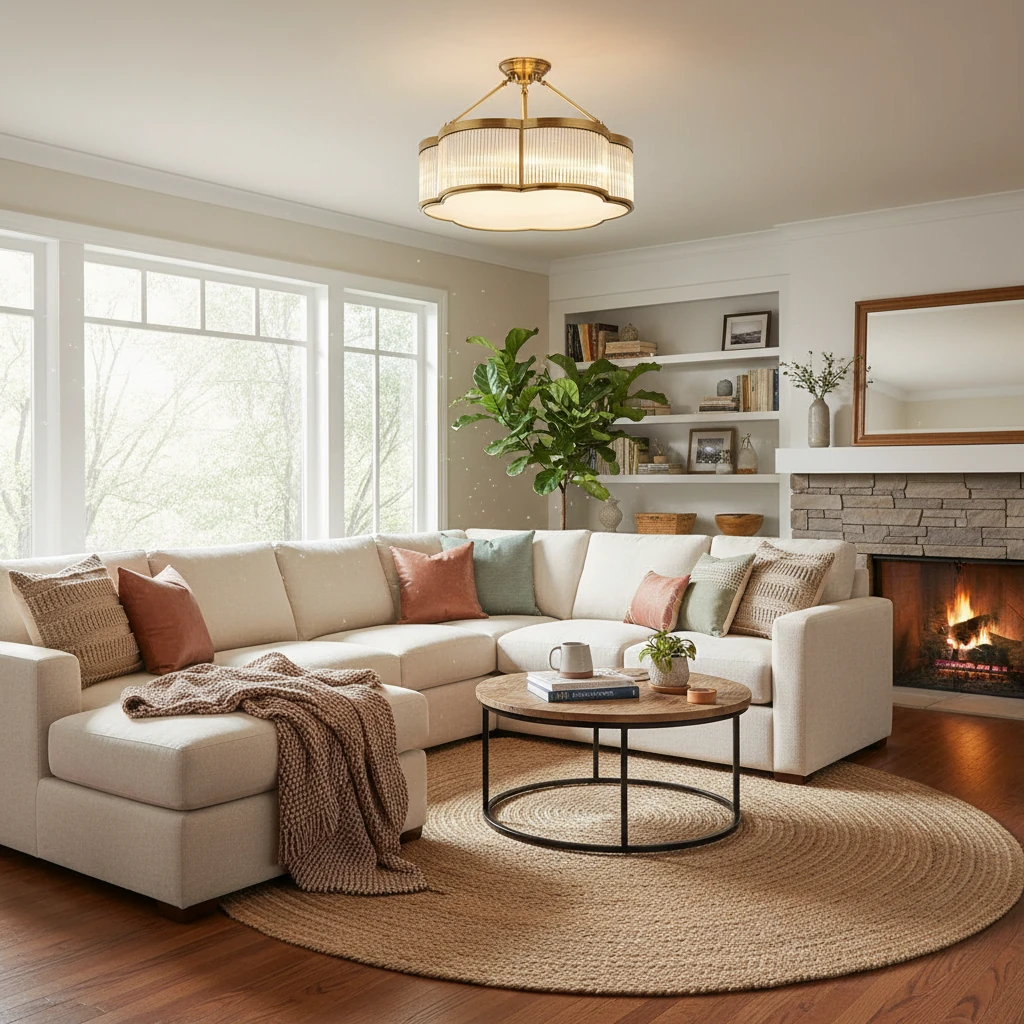 Porcelain flush mount lifestyle scene