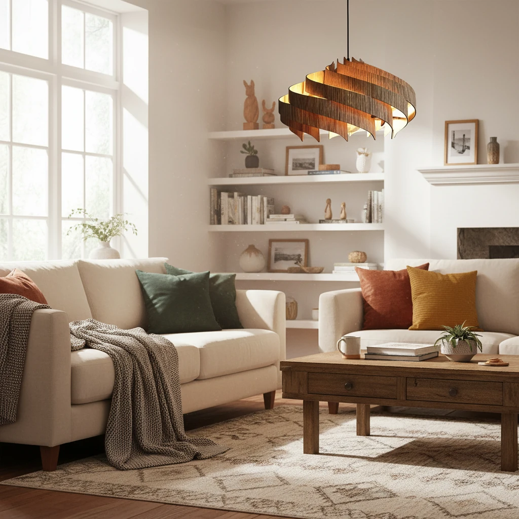 Porseleinen plafondlamp, lifestyle scène