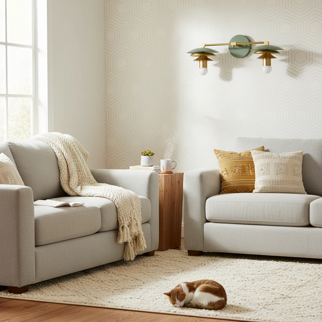 Porseleinen plafondlamp, lifestyle scène