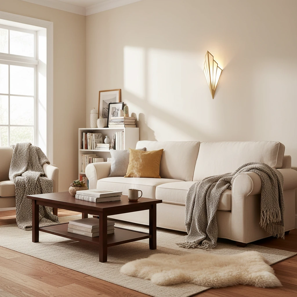 Escena de estilo de vida con montaje empotrado de porcelana