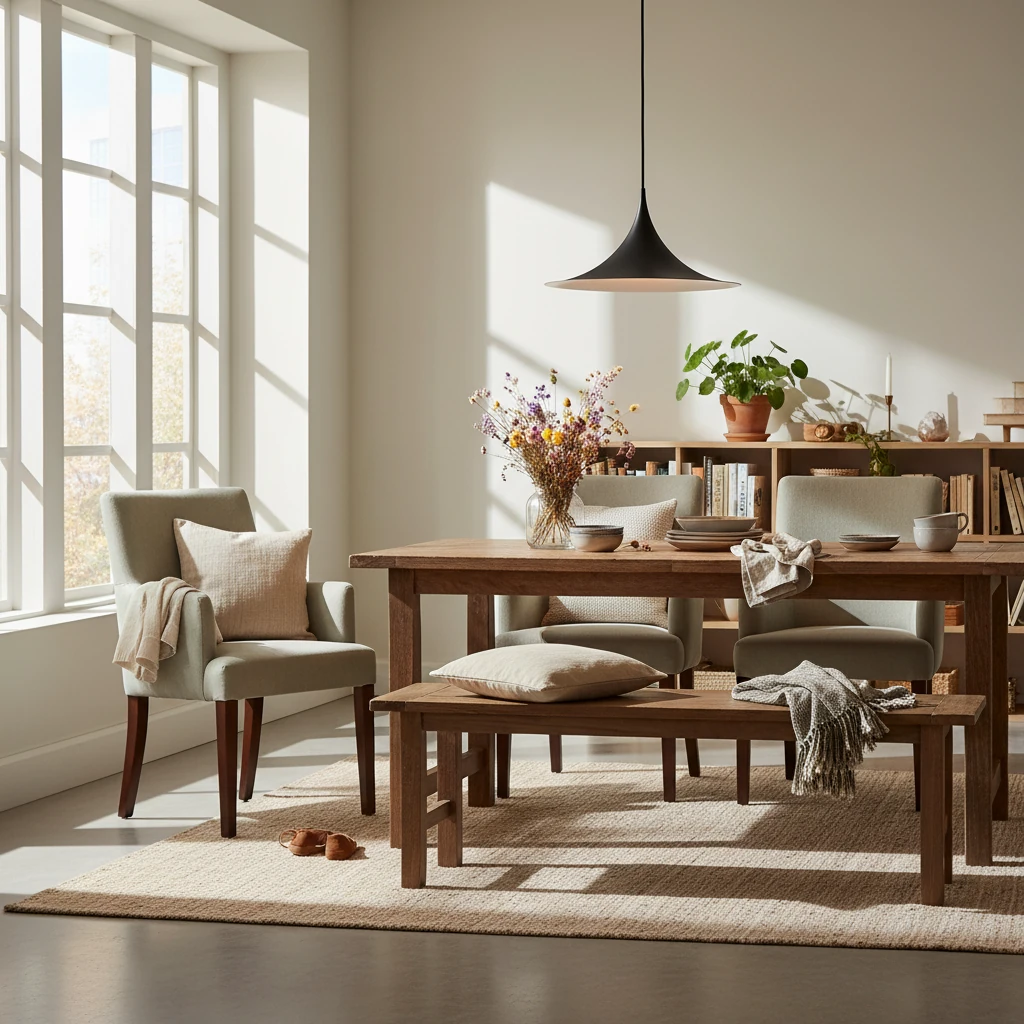 Escena de estilo de vida con montaje empotrado de porcelana