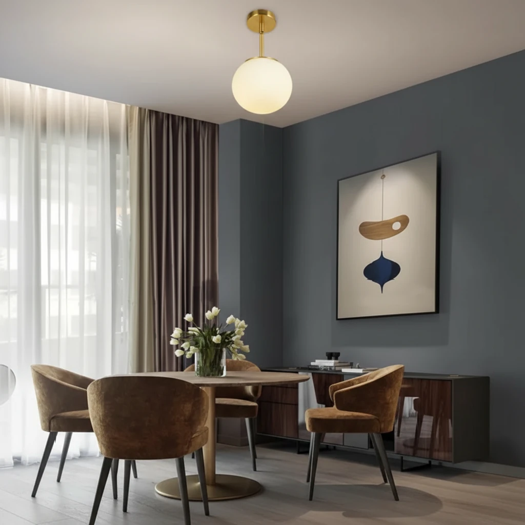 Escena de estilo de vida con montaje empotrado de porcelana