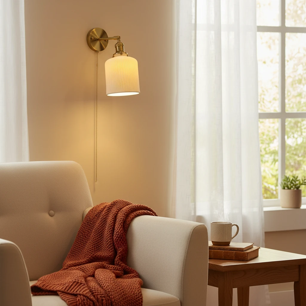 Escena de estilo de vida con montaje empotrado de porcelana