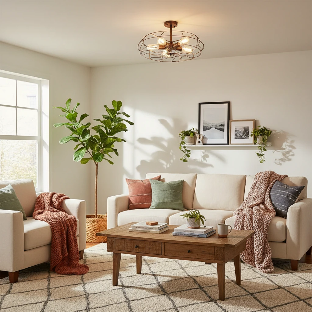 Porcelain flush mount lifestyle scene
