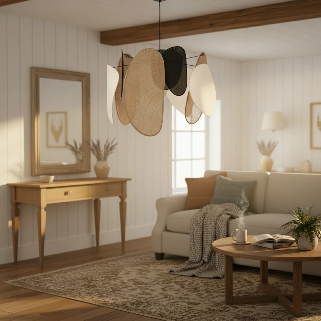 Porseleinen plafondlamp, lifestyle scène
