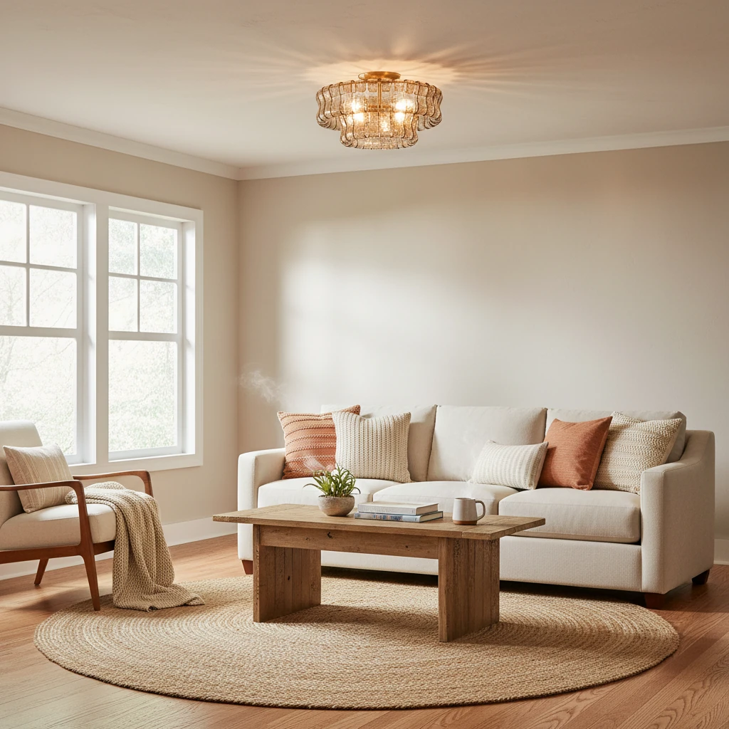 Porcelain flush mount lifestyle scene